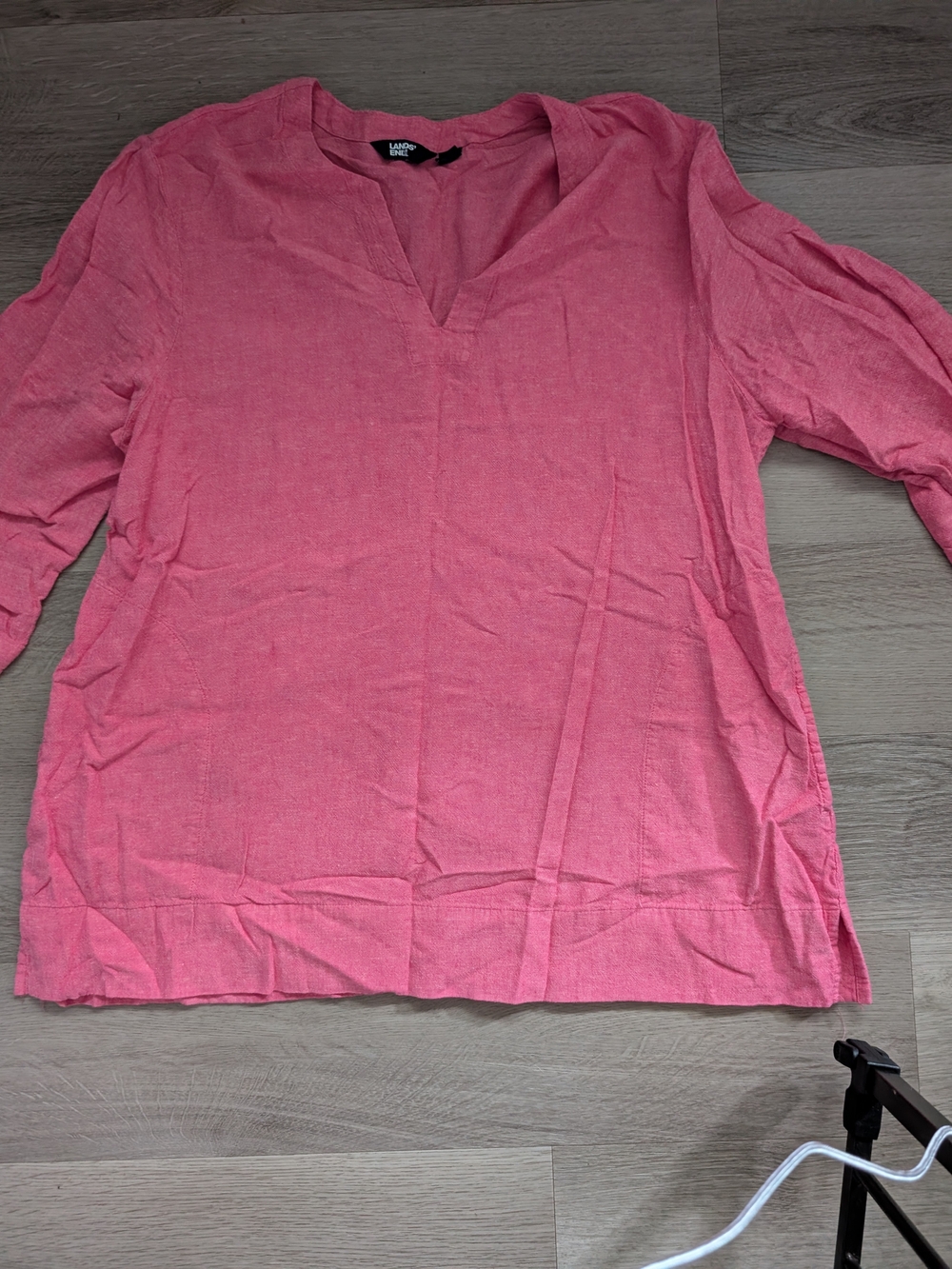 Lands' End Coral Pink V-Neck Long Sleeve Tunic